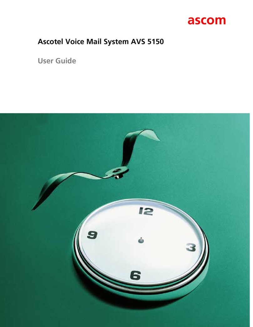 ASCOM ASCOTEL VOICE MAIL SYSTEM AVS 5150 manual