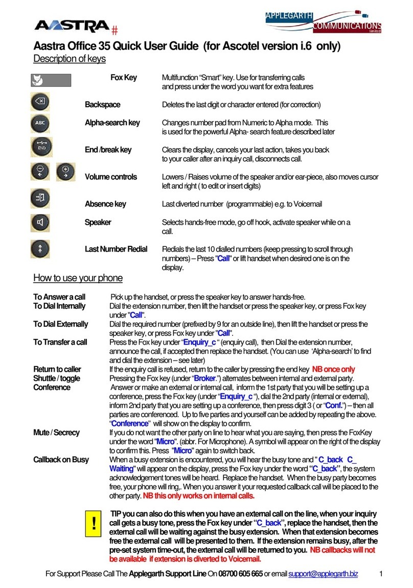 Aastra AASTRA OFFICE 35 Instruction manual Aastra AASTRA OFFICE 35 Instruction manual