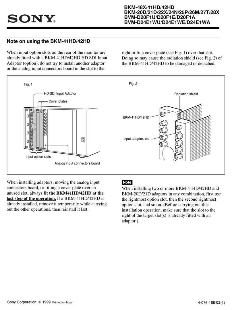 Sony BKM-21D Quick start guide