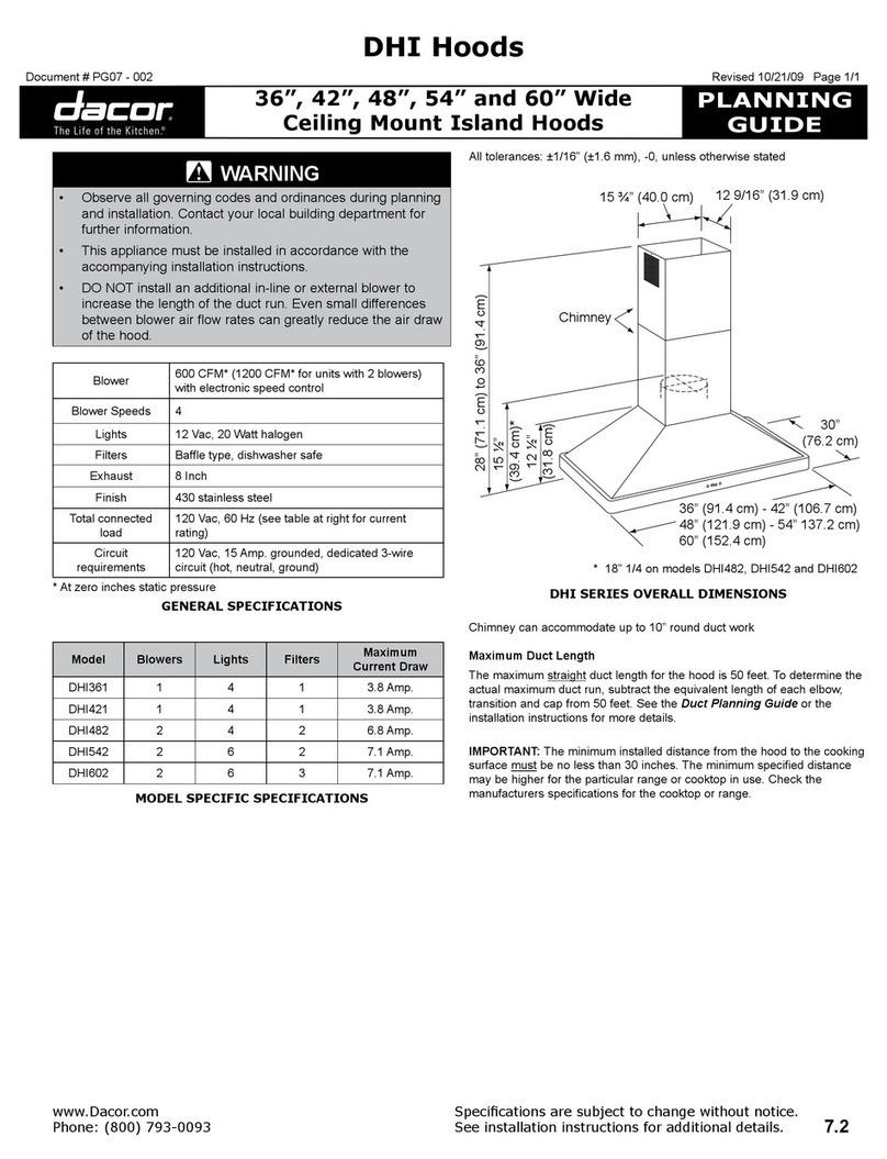 Dacor DHI361 Planning guide