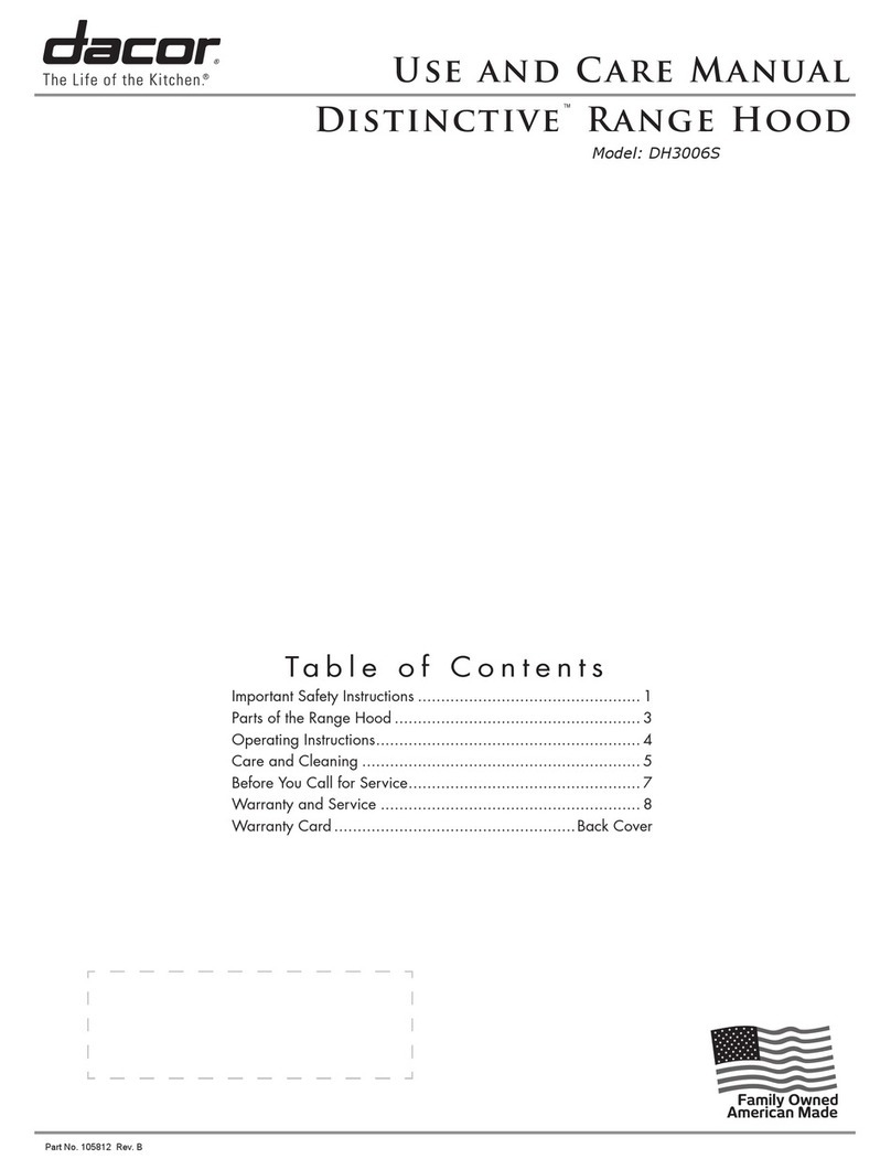 Dacor DH3006 User manual