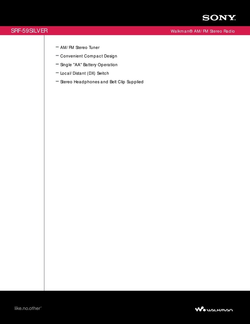 Sony Walkman SRF-59SILVER Specifications