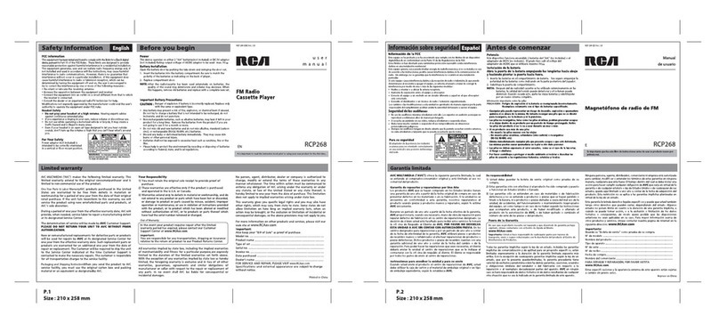 RCA RCP268 Original instructions