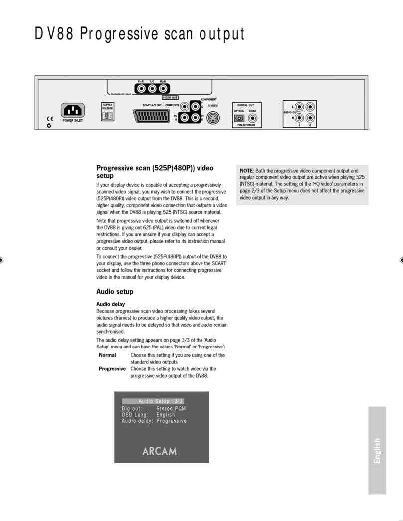Arcam DV88 User manual