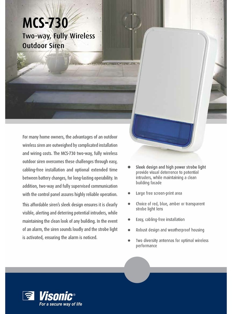 Visonic MCS-730 User manual