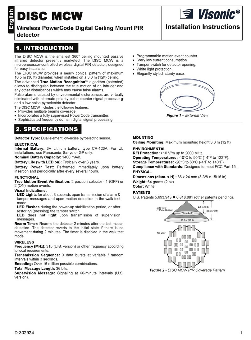Visonic DISC MCW installation instructions