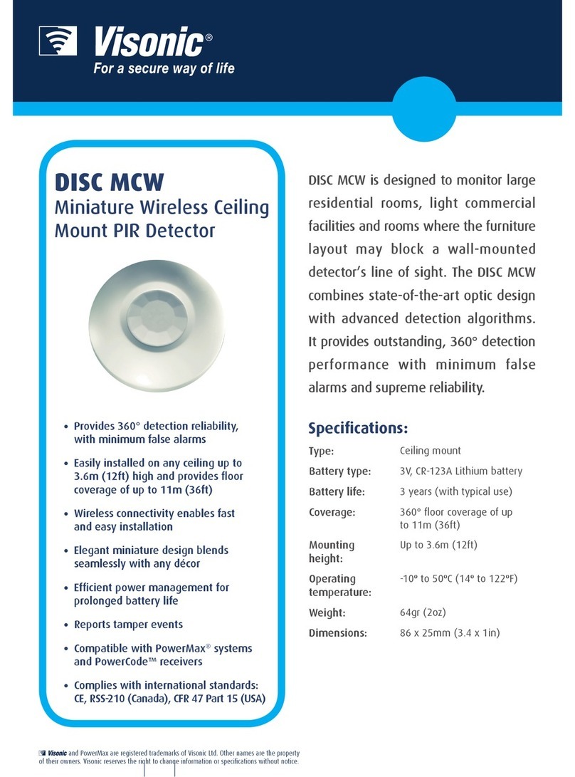 Visonic DISC MCW User manual