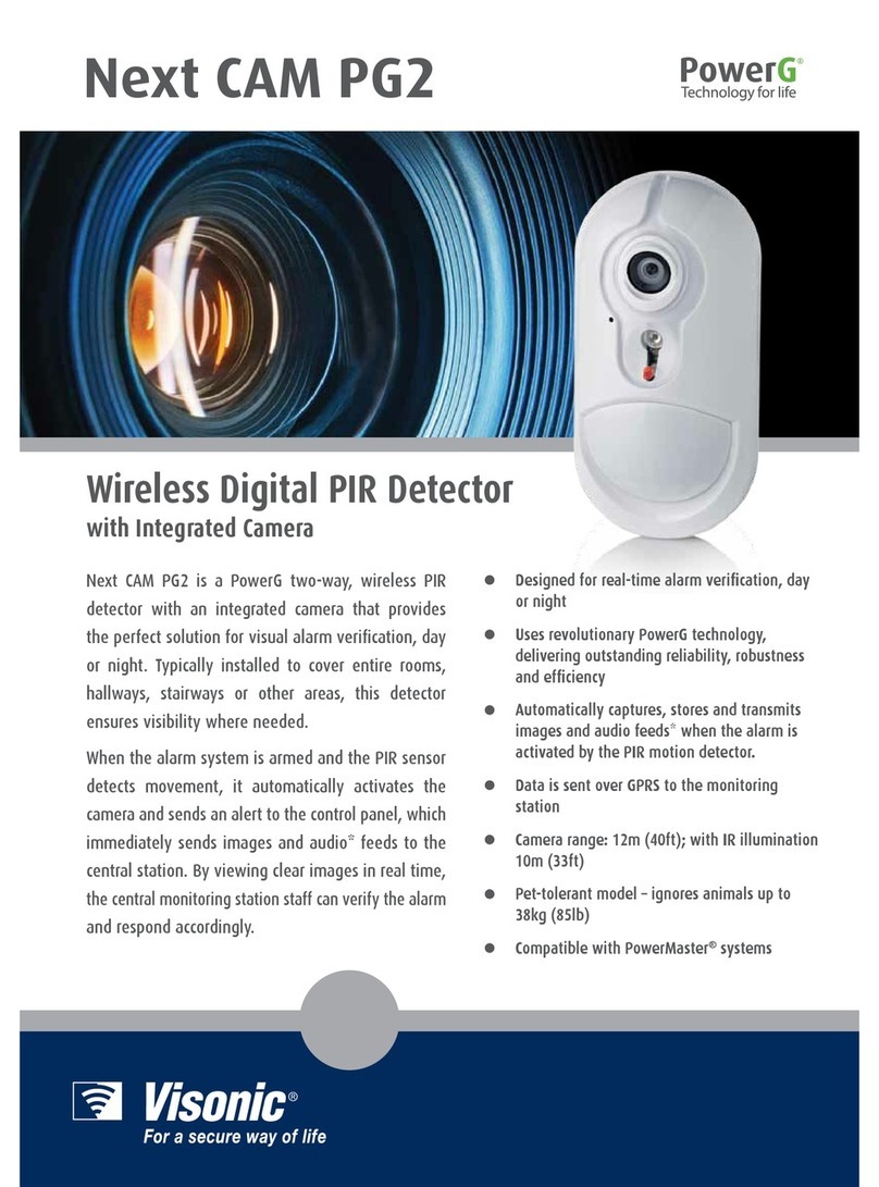Visonic NEXT CAM PG2 User manual
