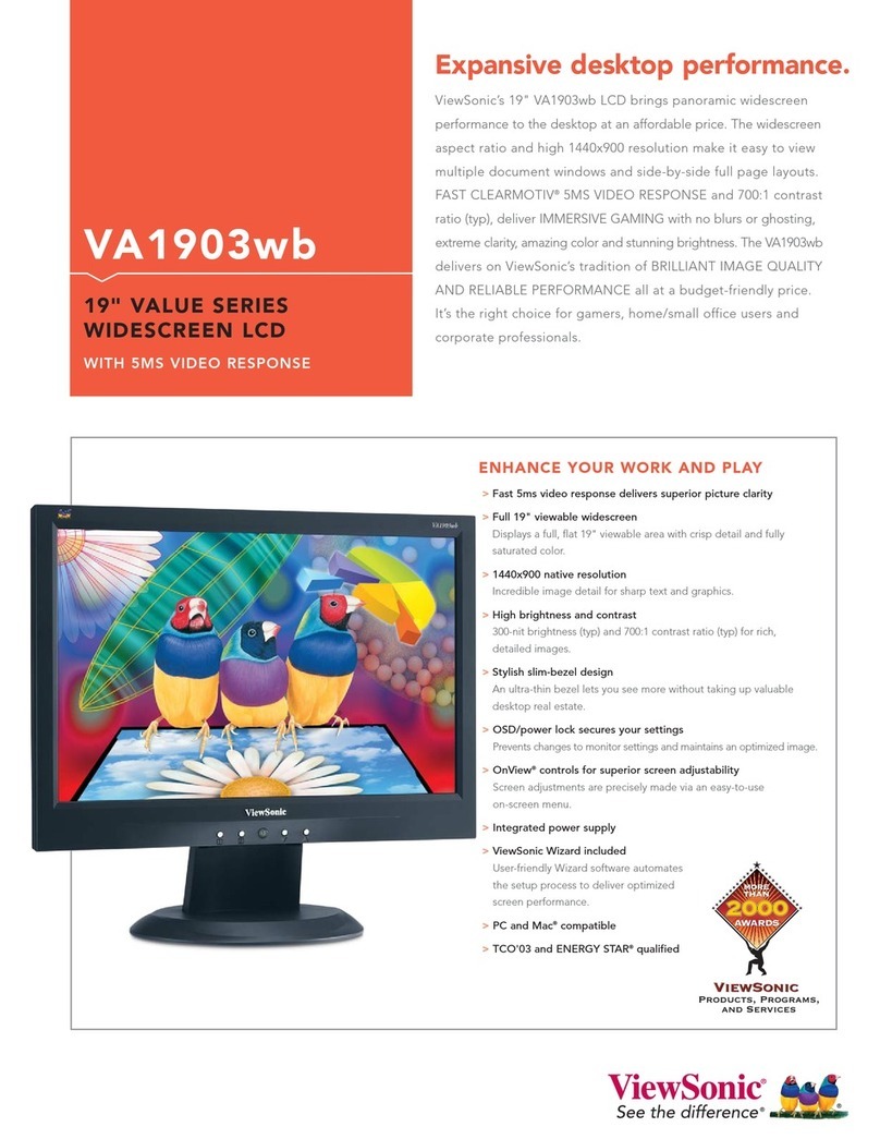 ViewSonic VA1903WB - 19" LCD Monitor User manual
