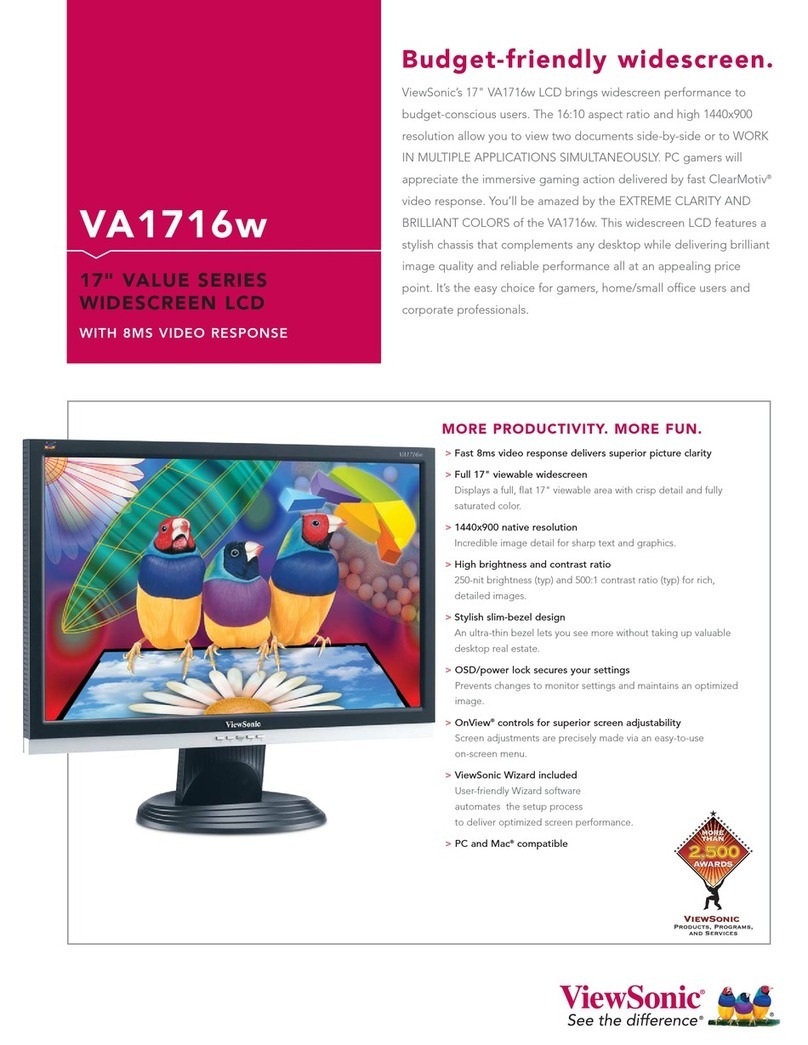 ViewSonic VA1716w - 17" LCD Monitor User manual