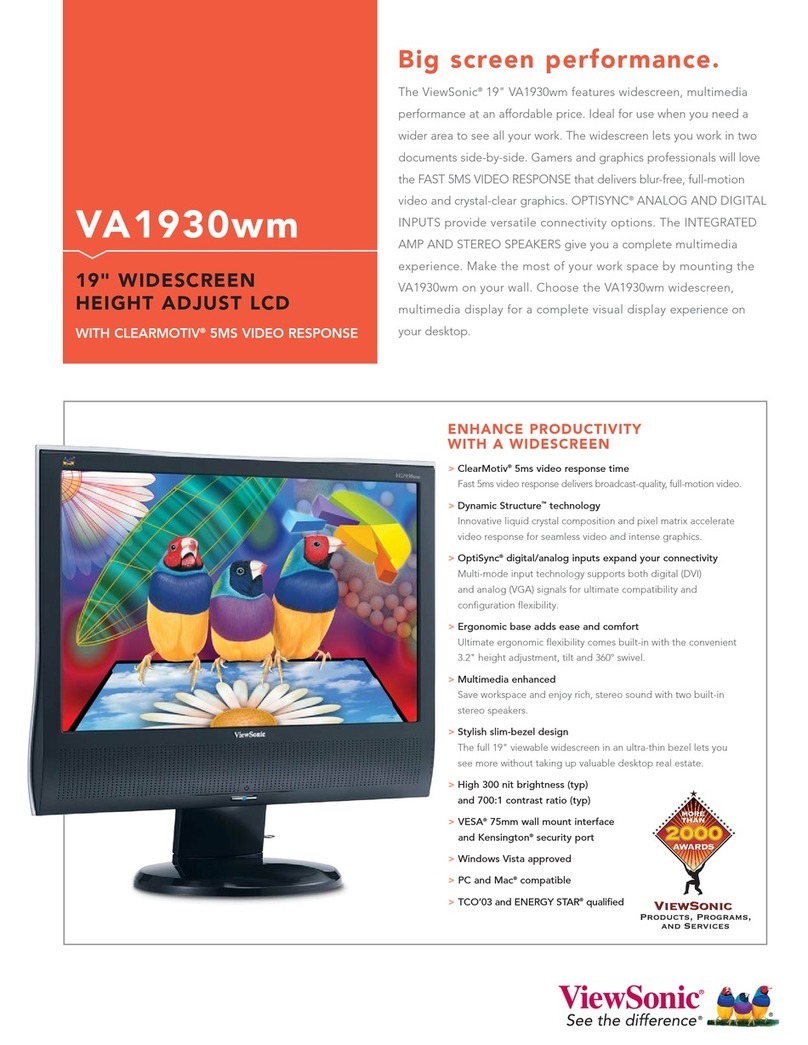 ViewSonic VA1930WM - 19" LCD Monitor User manual