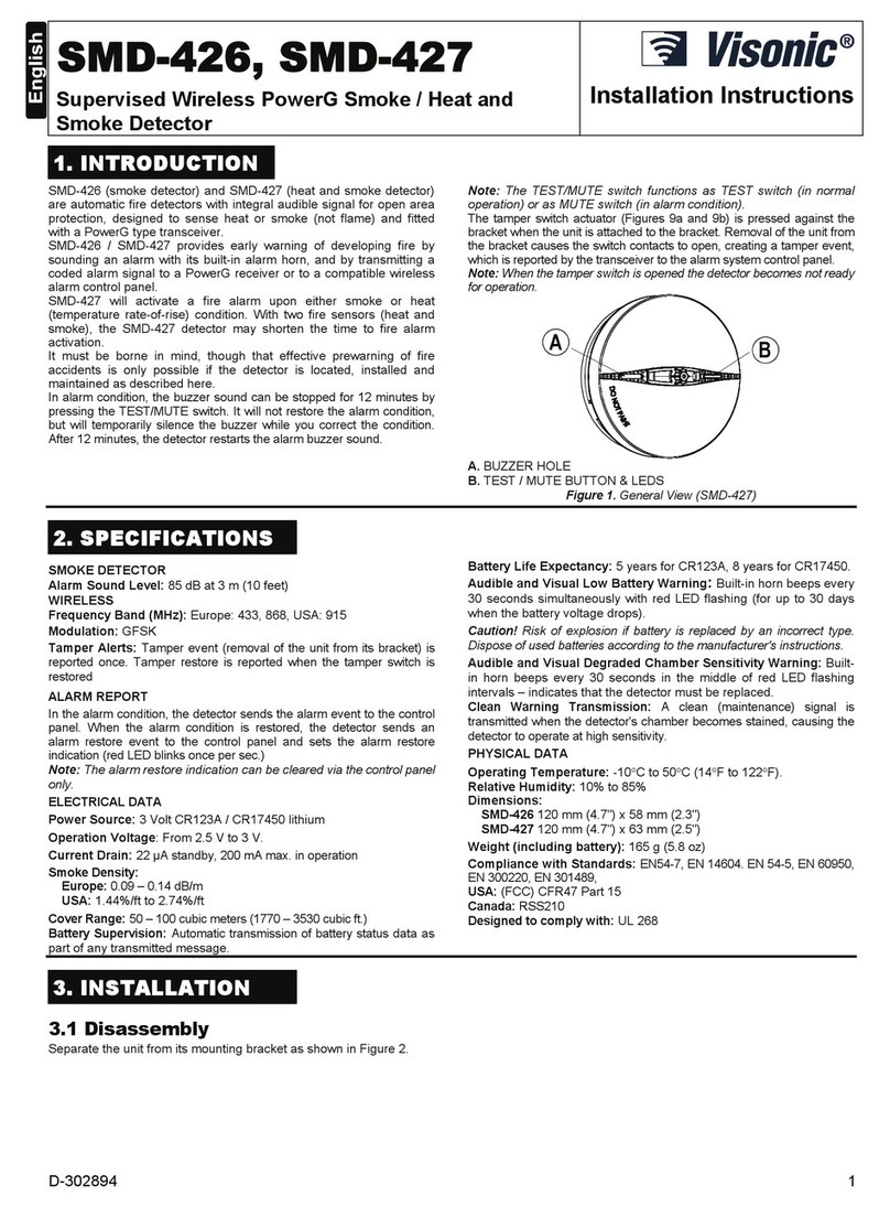 Visonic SMD-426 installation instructions