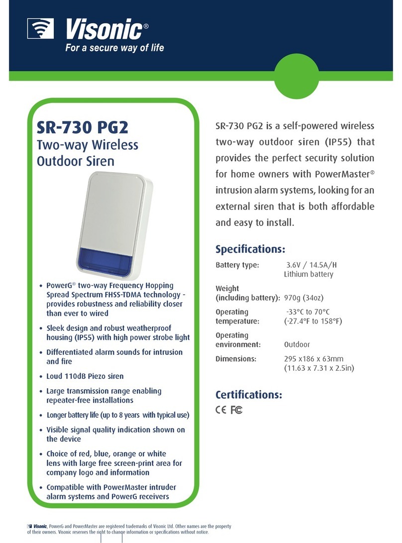 Visonic SR-730 PG2 - User manual