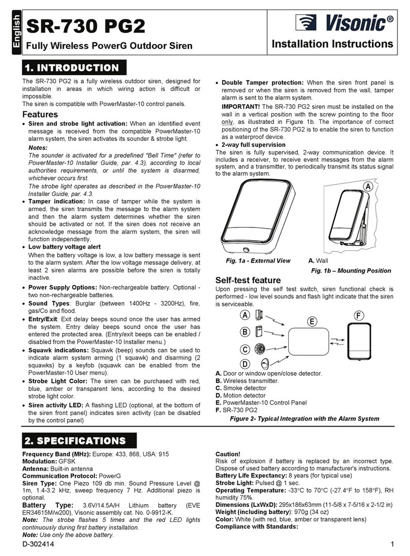 Visonic SR-730 PG2 - User manual