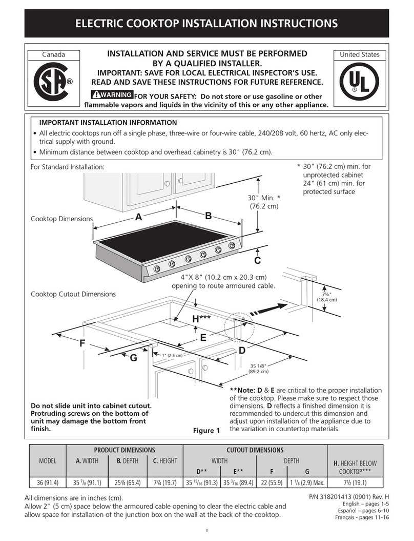 Electrolux E36EC75HSS - 36" Pro-Style Slide-In Electric... User manual