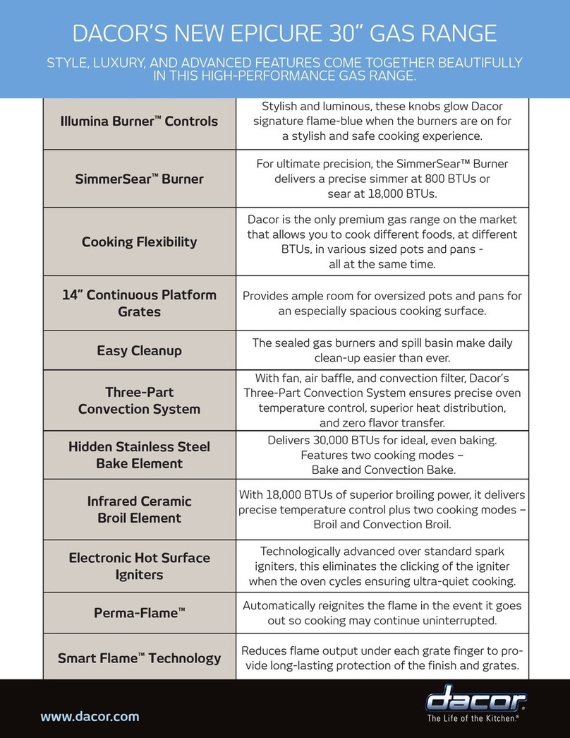 Dacor Epicure ER30G Specifications