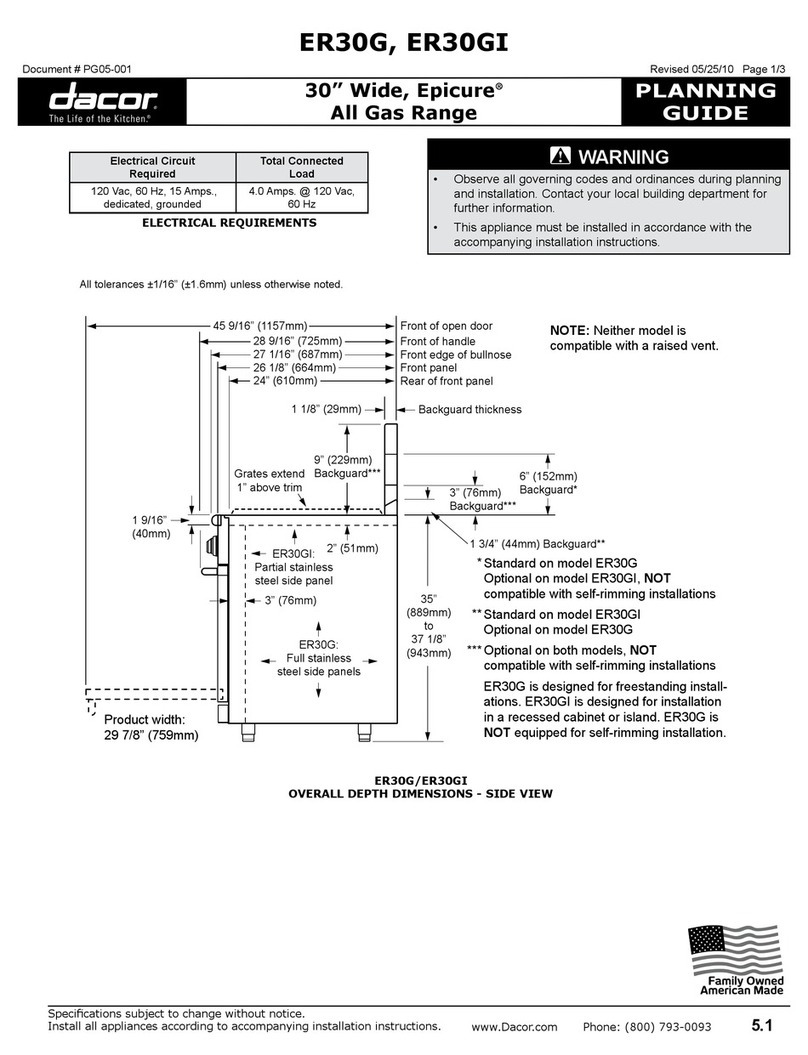 Dacor Epicure ER30G Technical manual