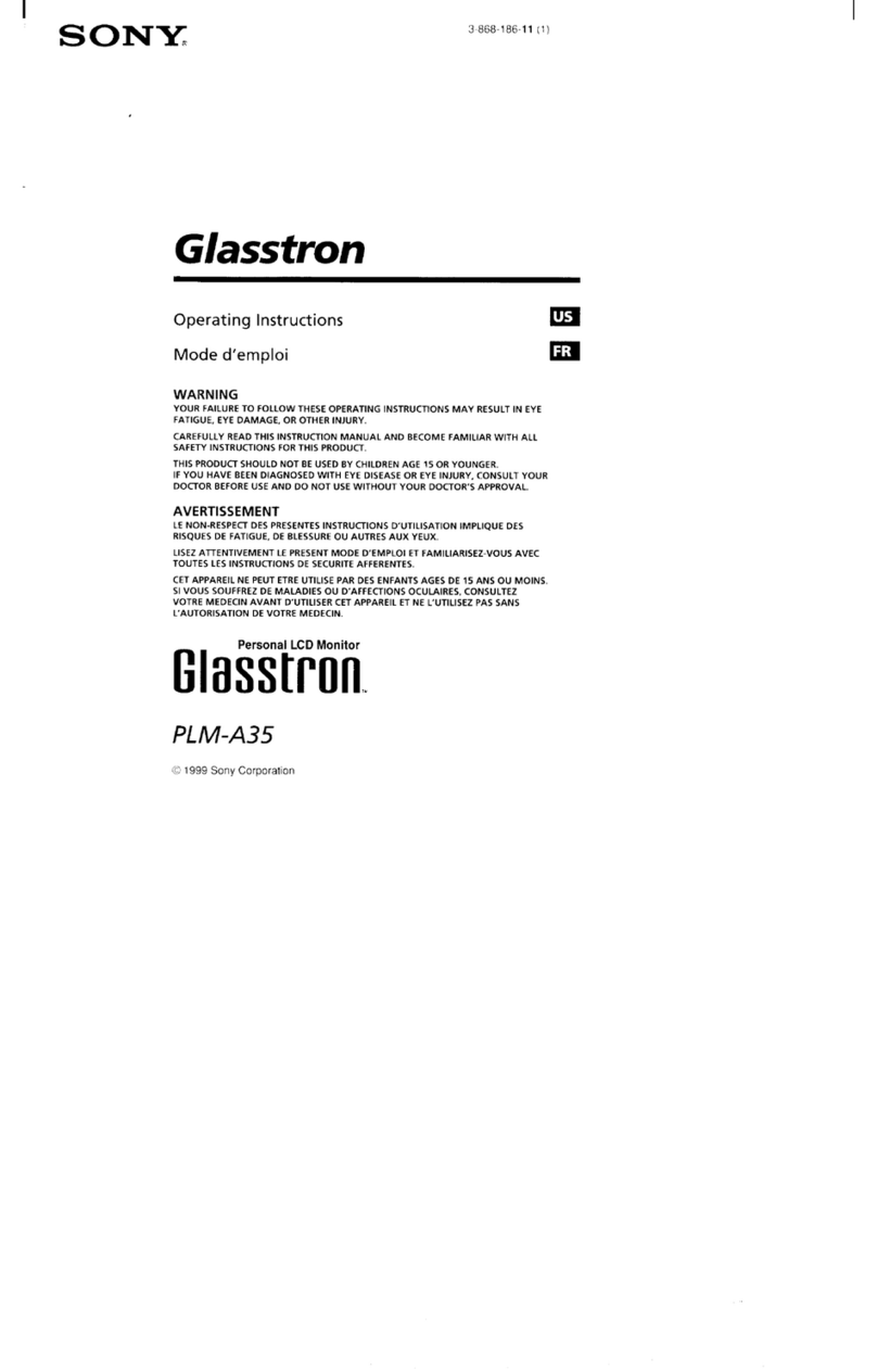 Sony PLM-A35 - Glasstron - 0.55" LCD Passive Matrix Head Mounted... User manual