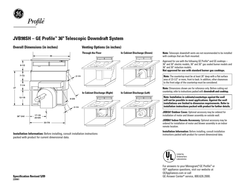 GE Profile JVB98SHSS Dimensions