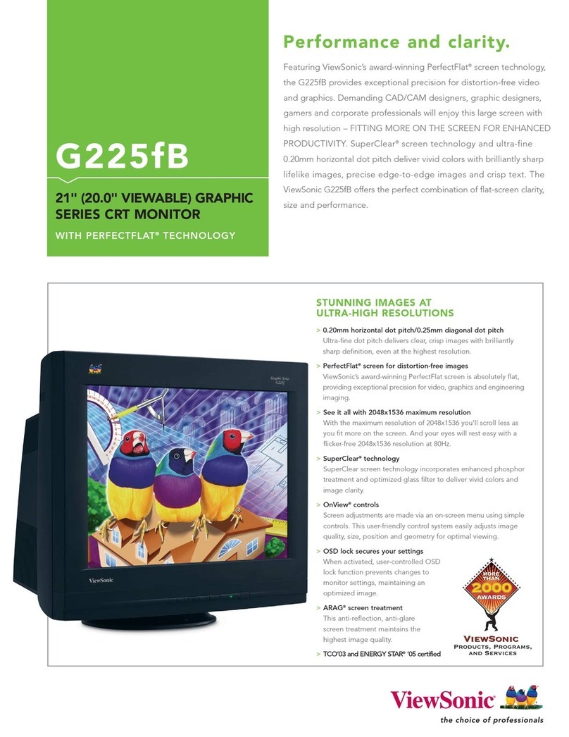 ViewSonic G225fB - 21" 2048X1536 Perflat Blk Crt User manual