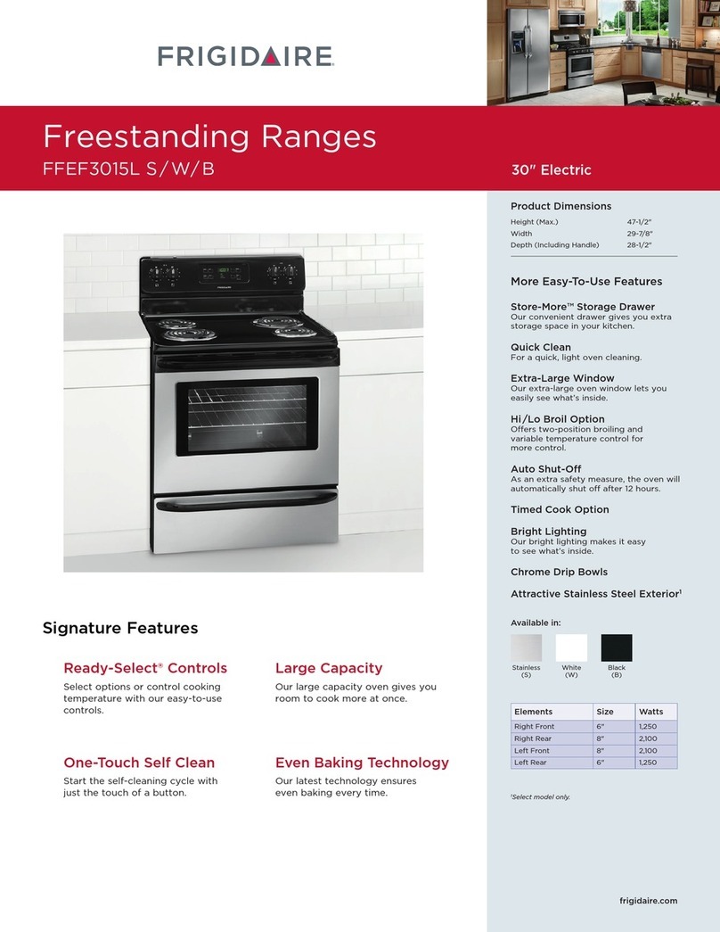 Frigidaire FFEF3015LS Installation instructions