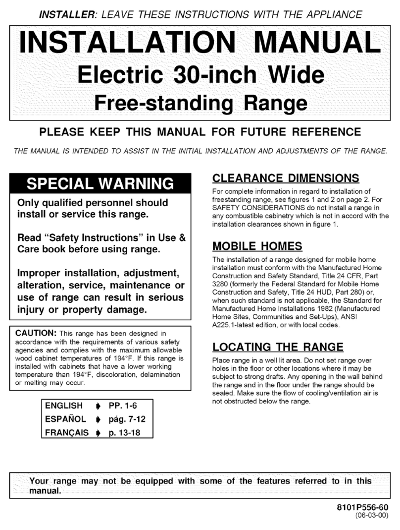 Maytag MER5752BAB - 30 Inch Electric Range User manual