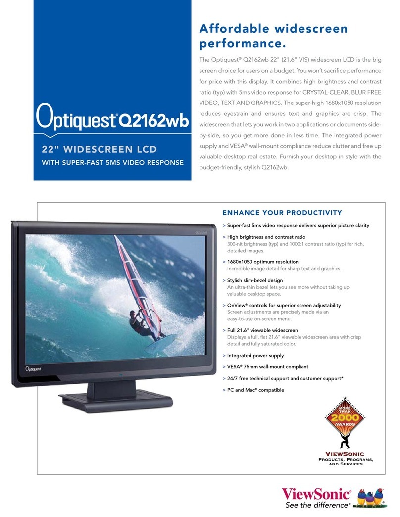 ViewSonic Q2162WB - Optiquest - 21.6" LCD Monitor User manual