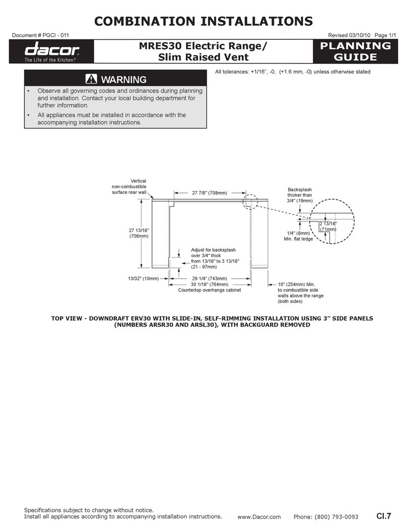 Dacor Millennia MRES30S Planning guide