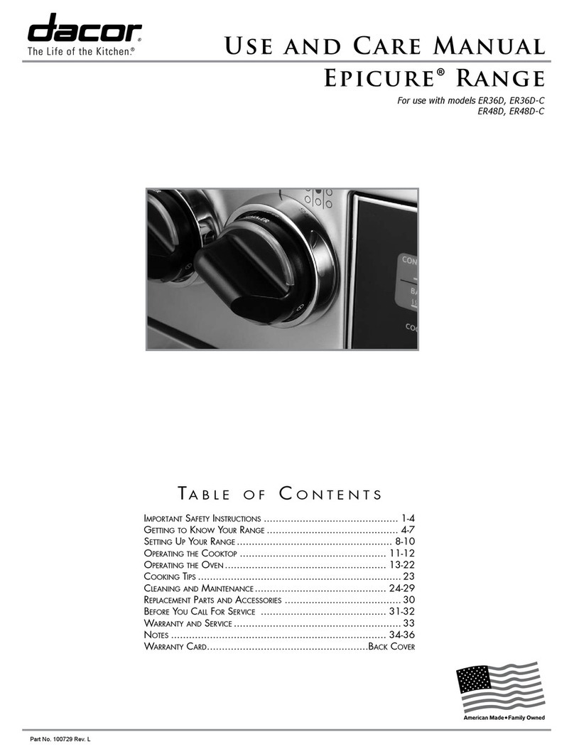 Dacor Epicure ER36D User manual