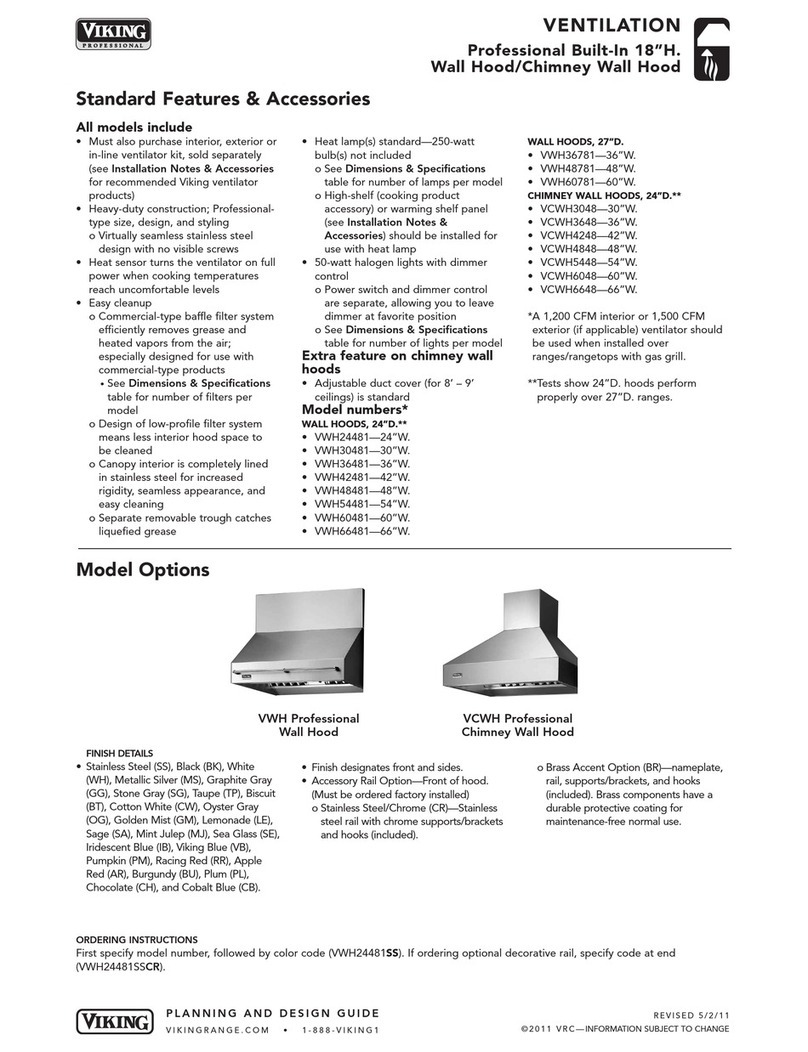 Viking VCWH3048SS Specification sheet