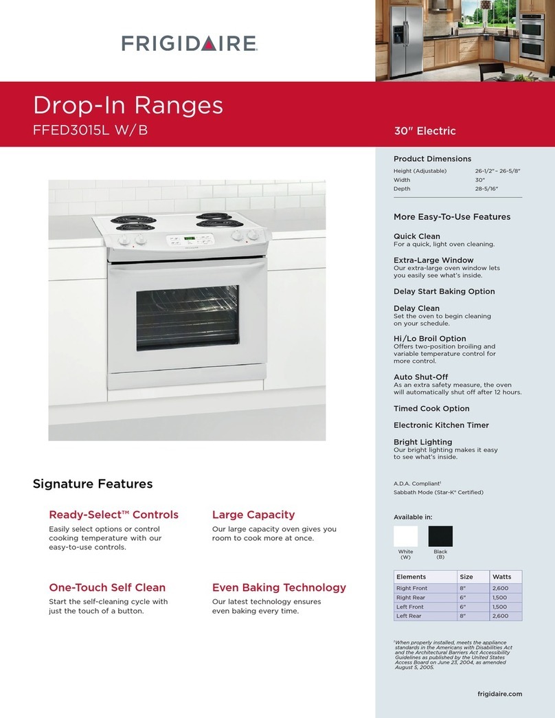 Frigidaire FFED3015LB Installation instructions