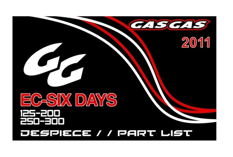 GAS GAS EC-SIX DAYS - PART LIST 2011 User manual