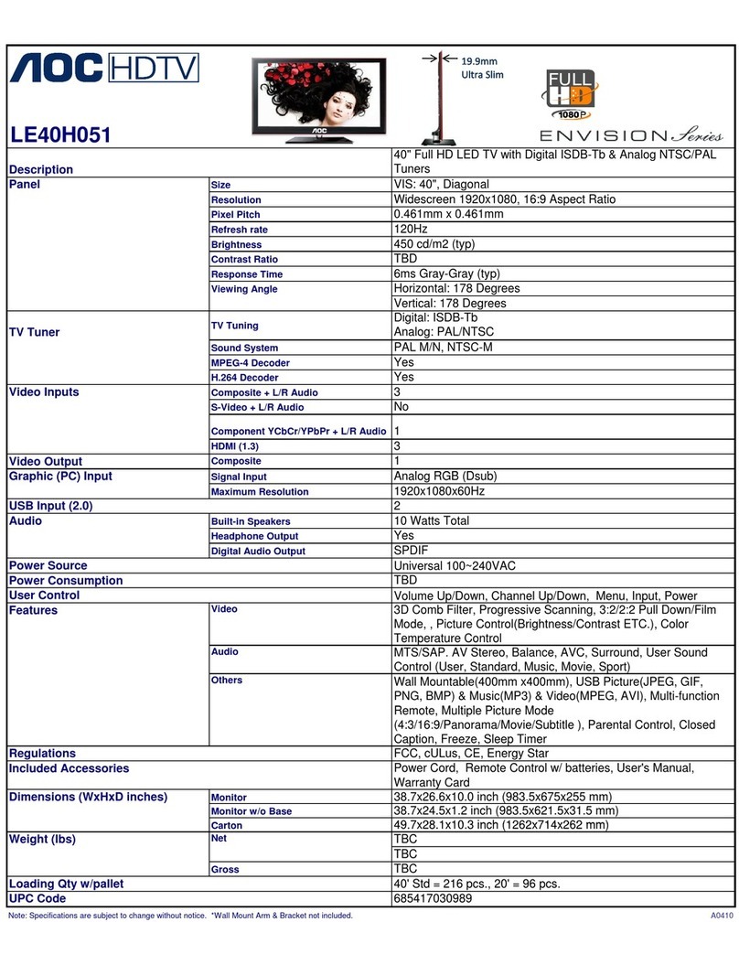 AOC Envision LE40H051 User manual