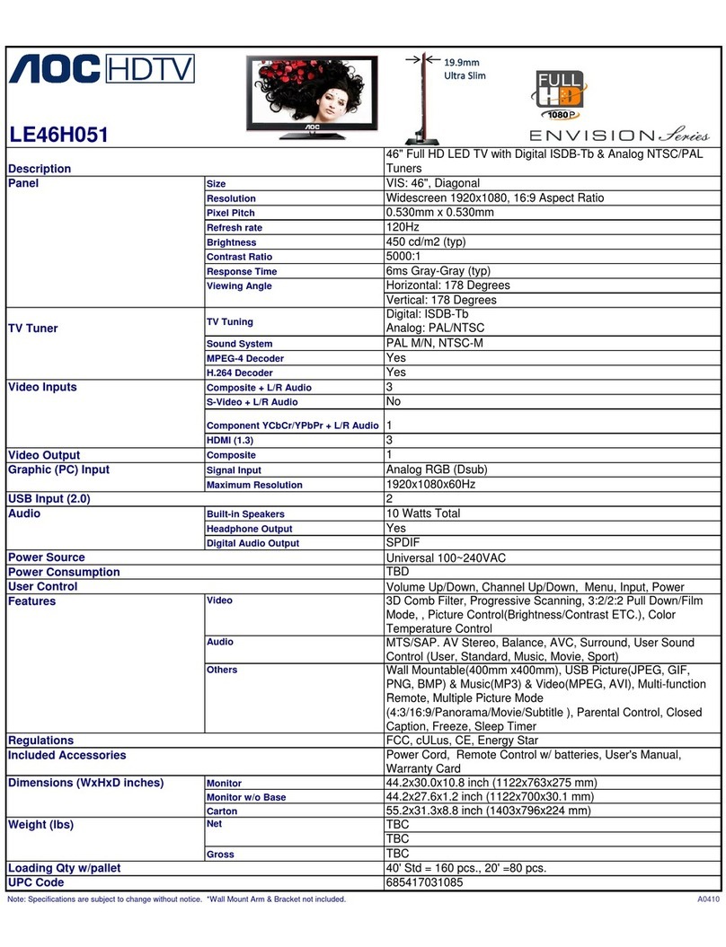 AOC Envision LE46H051 User manual