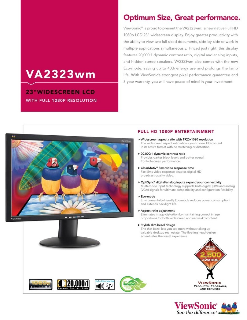 ViewSonic VA2323WM - 23" LCD Monitor User manual