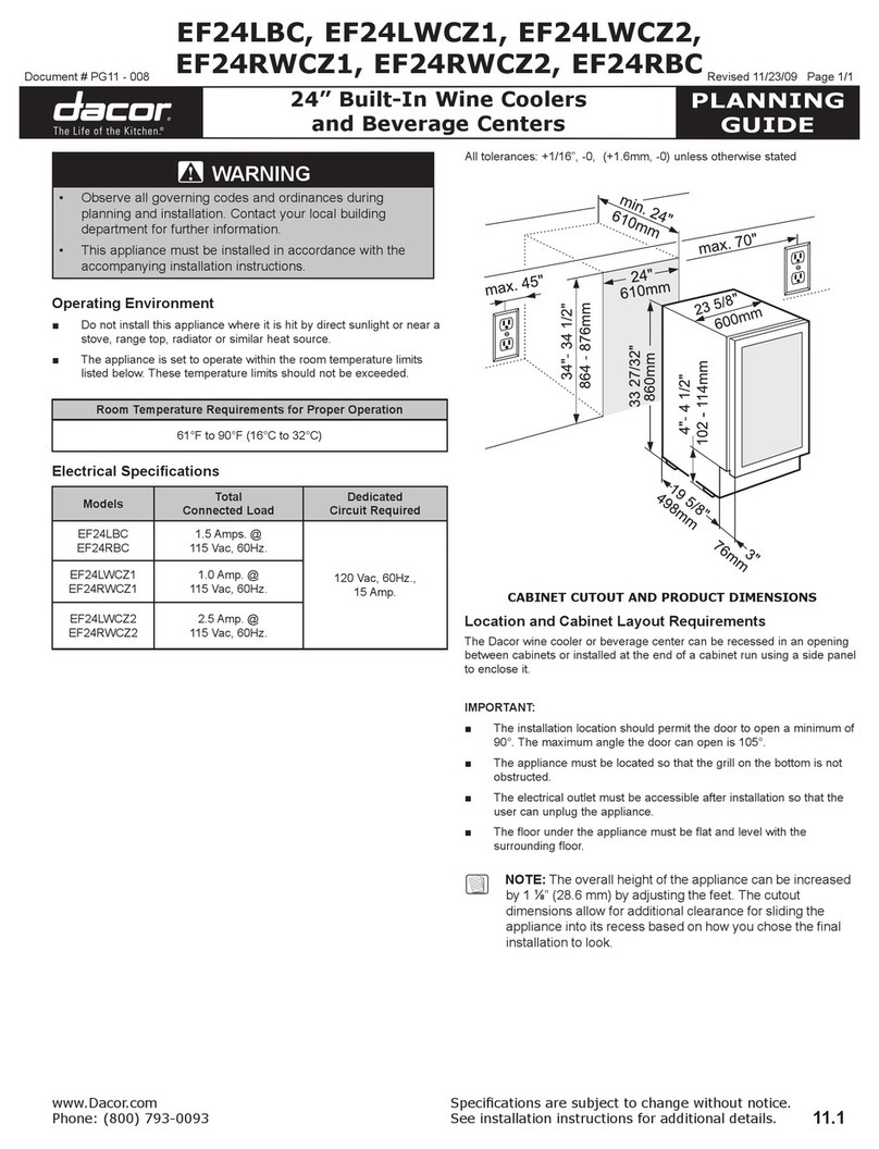 Dacor EF24LWCZ1SS Technical manual