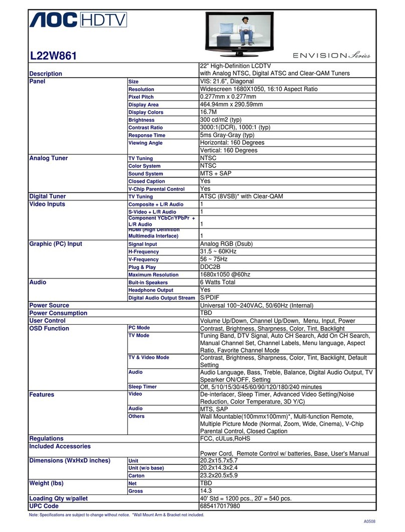 AOC L22W861 User manual