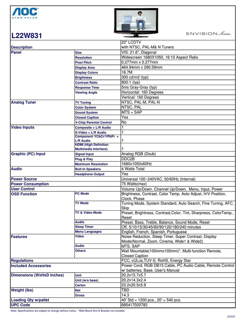 AOC L22W831 User manual