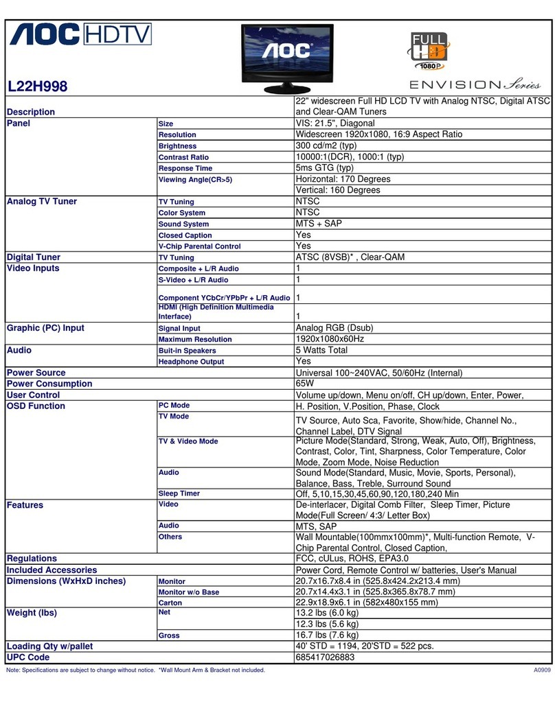 AOC L22H998 User manual