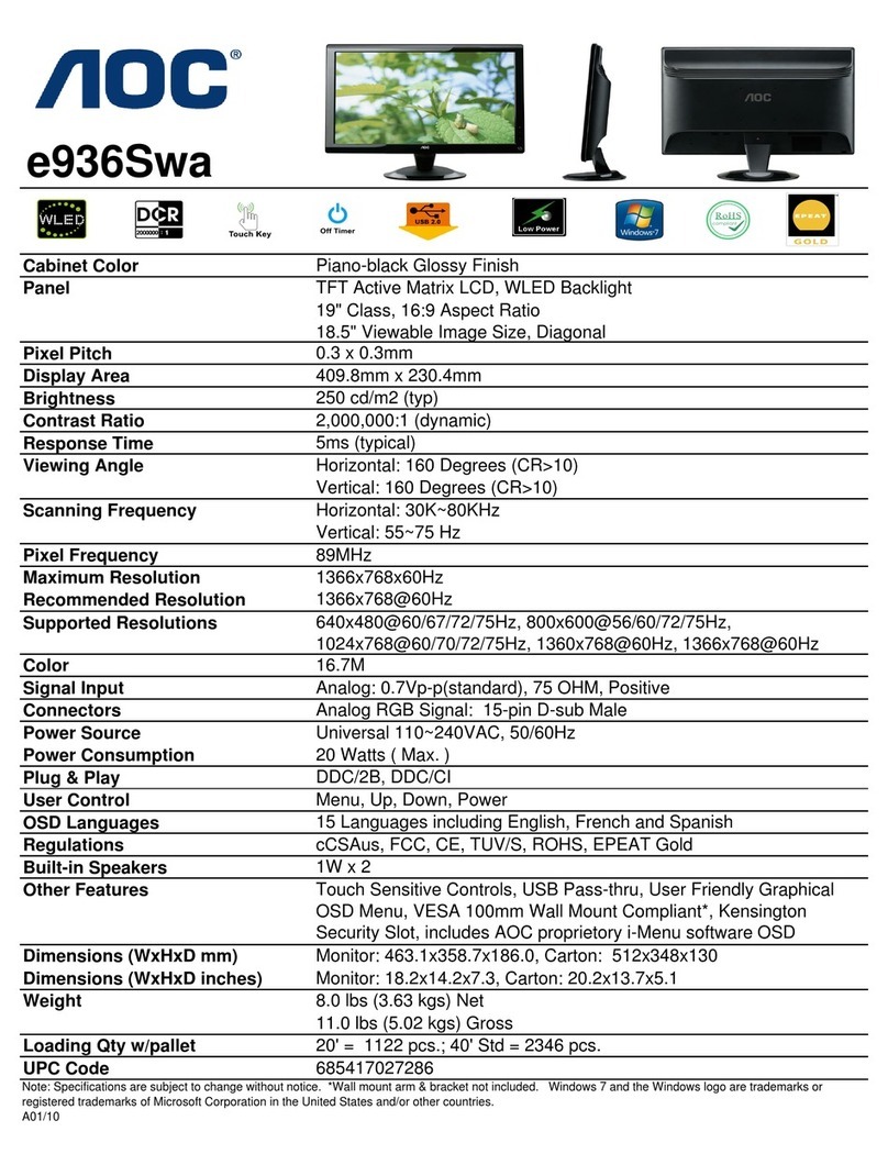 AOC E936SWA User manual