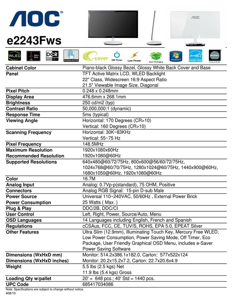 AOC E2243FWS - User manual