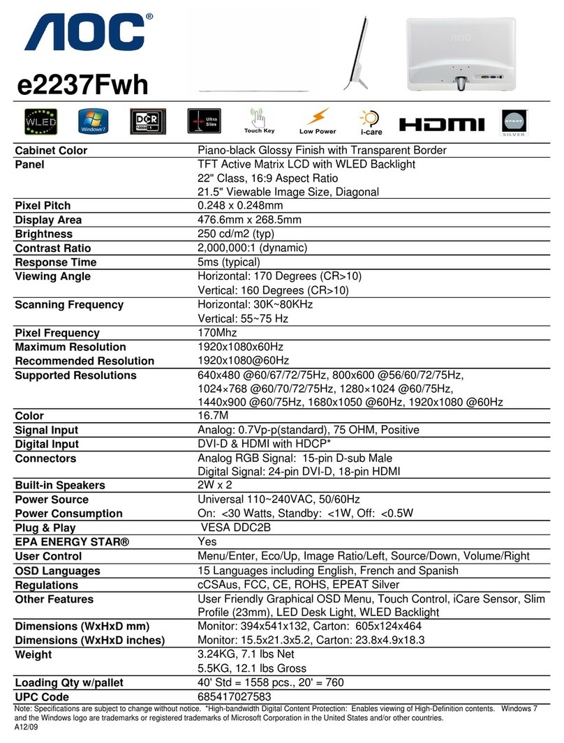 AOC E2237FWH - User manual