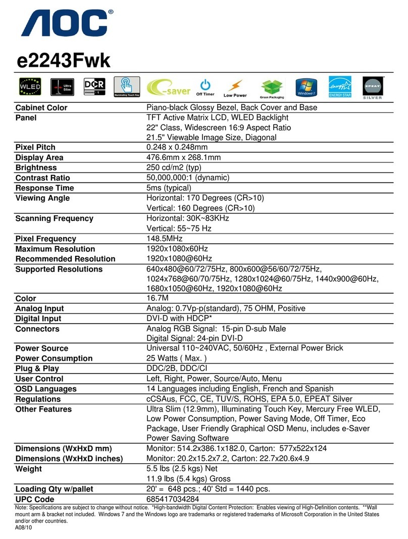 AOC E2243FWK User manual