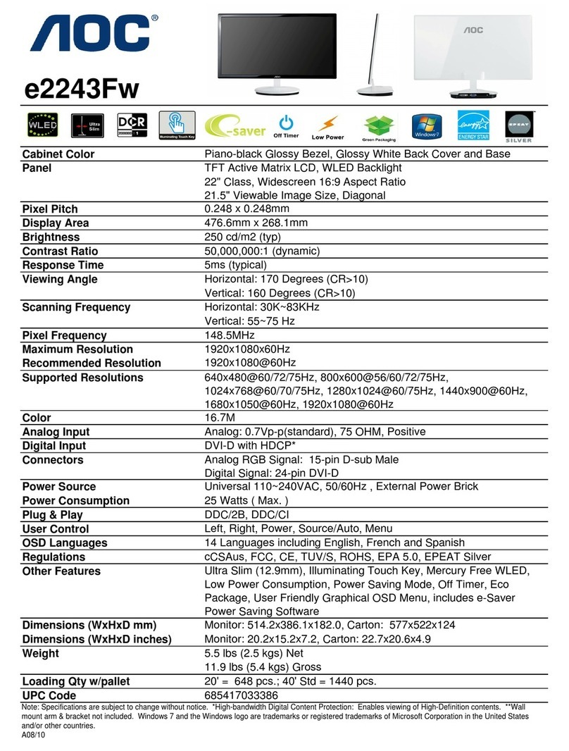 AOC E2243Fw User manual