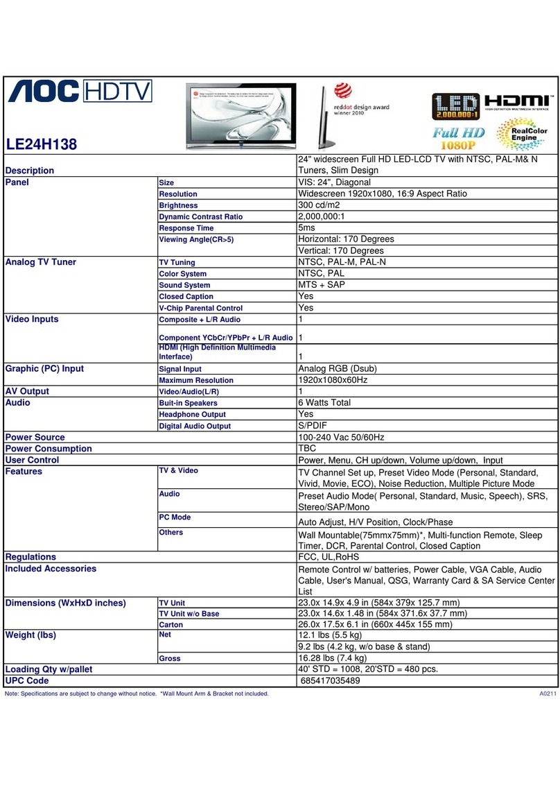 AOC LE24H138 User manual