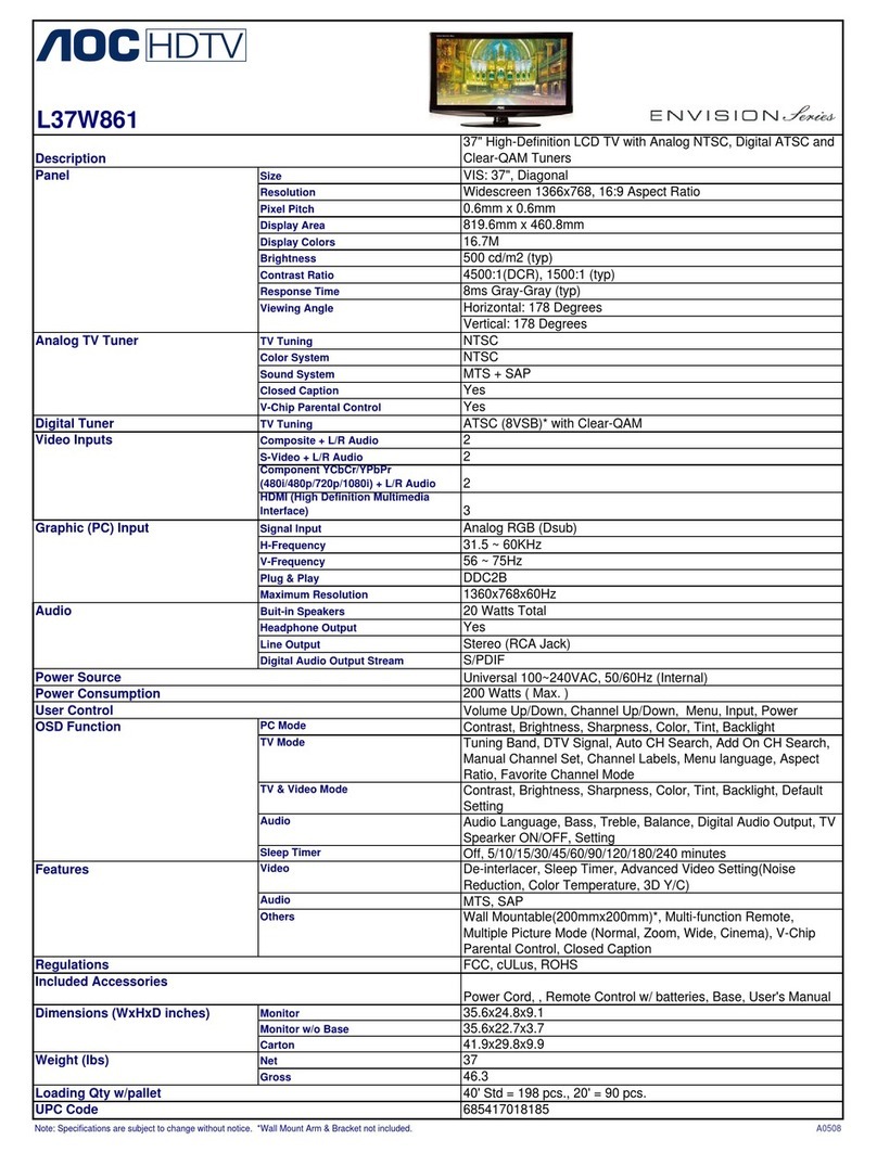 AOC L37W861 User manual