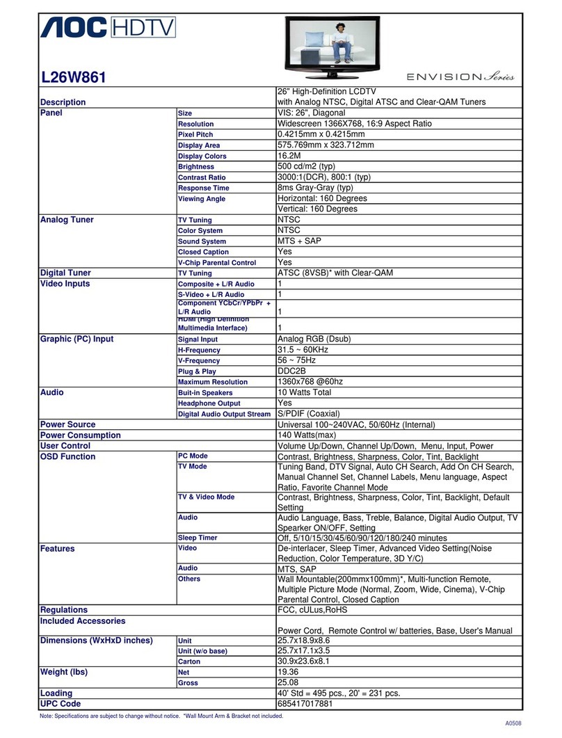 AOC L26W861 User manual