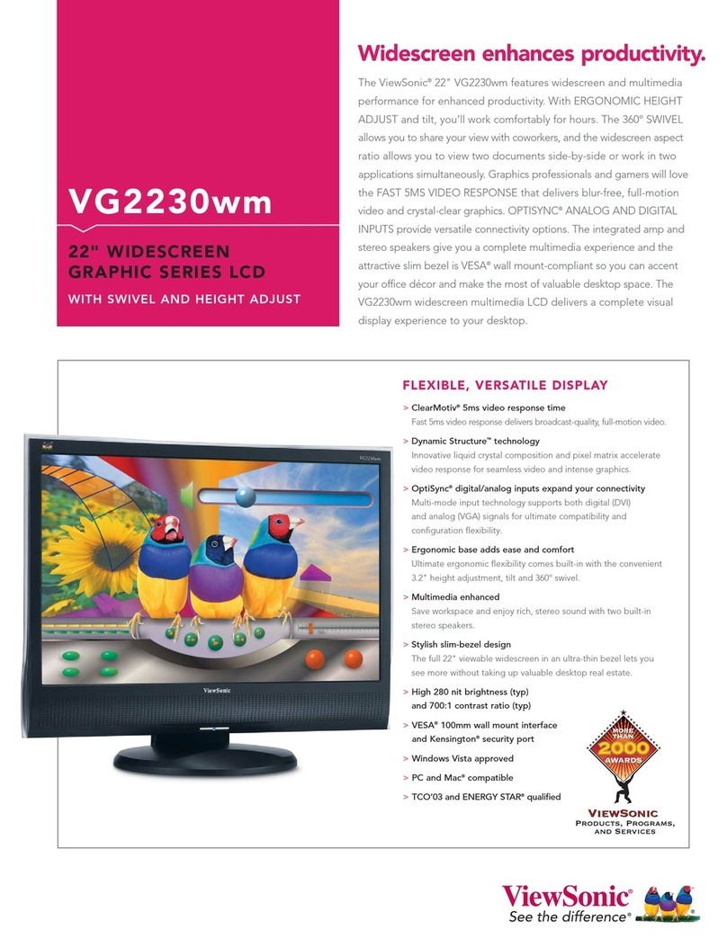 ViewSonic VG2230WM - 22" LCD Monitor User manual