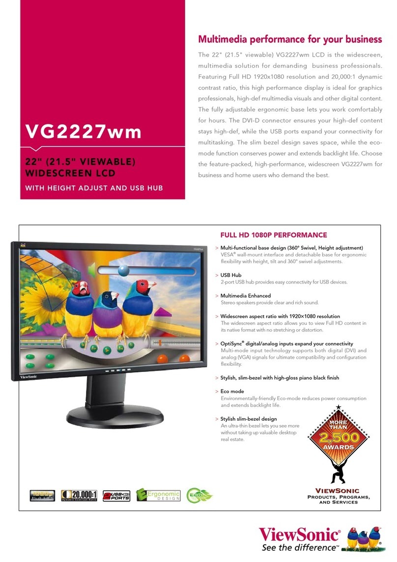 ViewSonic VG2227WM - 22" LCD Monitor User manual ViewSonic VG2227WM - 22" LCD Monitor User manual