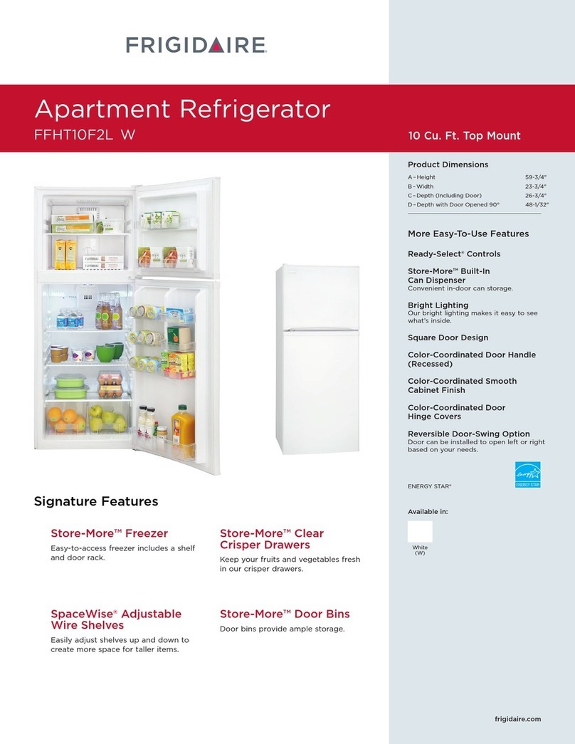Frigidaire FFHT10F2LW Product specifications